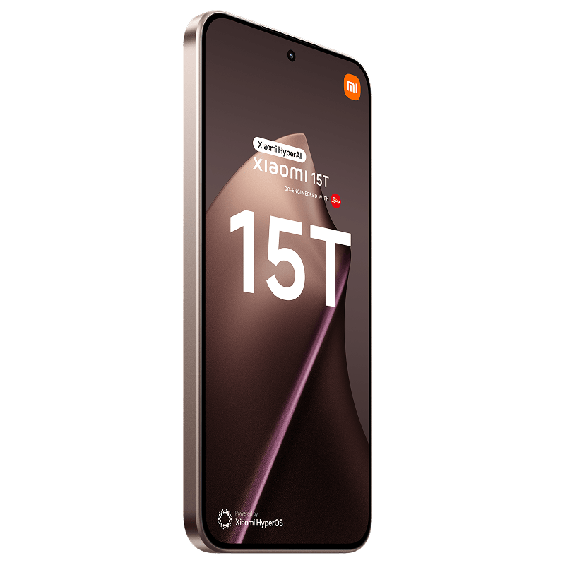 Xiaomi 15T 5G 12/512 GB złoty front lewy obrót